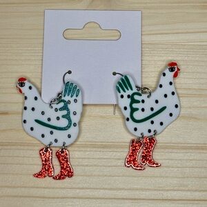 Chicken Earrings with Cowboy Boots – BUY 5+ & GET 40% OFF